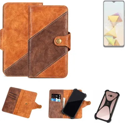 Produktbild von K-S-Trade Handyhülle Schutzhülle Bookstyle Case Wallet-Case kompatibel mit ZTE Blade A73 5G Cover Klapphülle Kantenschutz Smartphone dunkelbraun