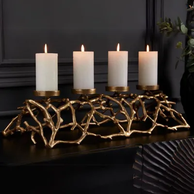 Produktbild von Stilvoller Kerzenständer CANDELA 60cm gold Aluminium