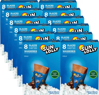 Produktbild von sun lolly Wassereis Cola mit Cola geschmack 8x 60ml (12er Karton Pack)