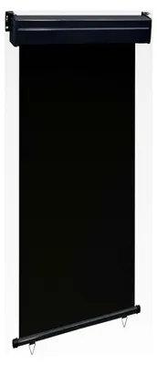Produktbild von Aluminium-Seitenmarkise 250 cm schwarz, UV- und wasserbeständig, für Wand- und Deckenmontage, 105 x 250 cm Markisen und Sonnenschutz für Außenbereiche, Gärten und Innenhöfe