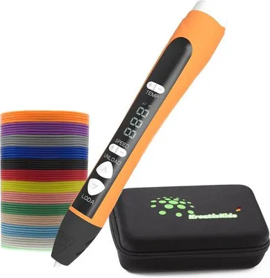 Productafbeelding van Famanu 3D-pen met LCD-scherm voor creativiteit - Inclusief 12 kleuren PLA-filament