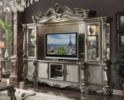 Produktbild von Wohnwand TV-Wand Anbauwand Wohnzimmer Schrank Geschnitzte Möbel Regal Klassisch
