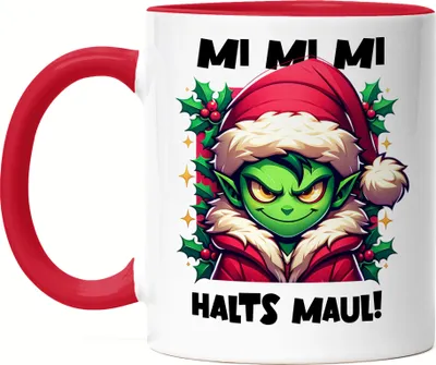 Produktbild von Mi Mi Mi Halts Maul Tasse rot Anti Weihnachten Ich hasse Weihnachten