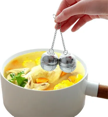 Produktbild von 2 Stk Edelstahl Genuss Gewürzkugel Tee Teesieb Sieb Teekugel Teeei Gewürzfilter