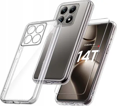 Zdjęcie produktu dla Etui do Xiaomi 14T WZMACNIANE SILIKONOWE PRZEZROCZYSTE + Szkło 9H
