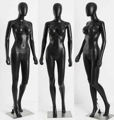 Image de mannequin femme SLF2-Black noir mat abstrait mannequin femme grand tour de poitrine avec plaque métal sans tête female mannequin headless