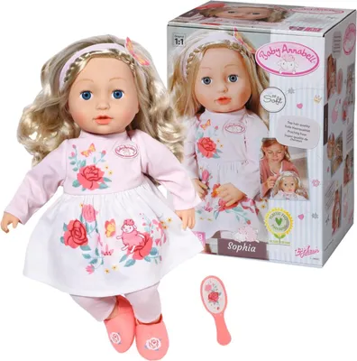 Produktbild von Baby Annabell Sophia 43cm, weiche Stoffpuppe mit rosa Puppenkleidung + Schuhen