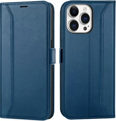 Produktbild von Conie RFID Klapp Tasche für iPhone 13 Pro Kartenfach Hülle Rundumschutz in Blau