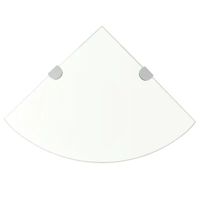 Image de vidaXL Étagère d'angle avec supports chromés Verre transparent 35 x 35 cm