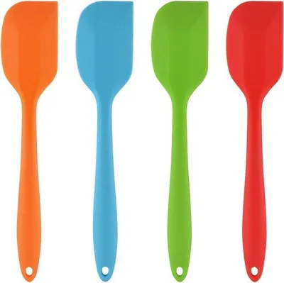 Produktbild von Unyqoos®️ Silikon Teigschaber Set - Antihaft Gummispatel mit Edelstahlkern - Hitzebeständige Küchenutensilien, 4-teilig