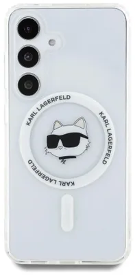 Produktbild von KARL LAGERFELD Tasche passend für SAMSUNG S25 Plus KLHMS25MHLSCHH (Magnetic IML Metal Choupette Head) weiß