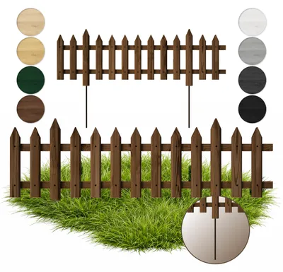 Produktbild von Floranica 1 STK 100 x 20 cm Braun mit Metallpfosten Gartenzaun Vorgartenzaun Steckzaun Zierzaun Lattenzaun