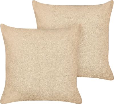 BELIANI 2 poduszki piaskowe boucle 60 x 60 cm zdejmowana poszewka nowoczesne do salonu sypialni