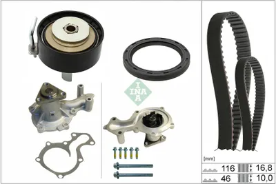 Produktbild von INA 530 0961 30 Zahnriemensatz + Wasserpumpe für FORD Fiesta Mk6 Schrägheck (JA8, JR8) FOCUS III Turnier Mondeo V Kombi (CF) FOCUS III C-Max II
