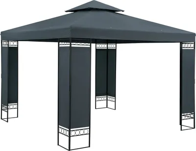 Produktbild von CASARIA® Pavillon Lorca 3x3m Metall Wasserabweisend UV-Schutz 50+ mit Seitenteile Stabil Gartenpavillon Modern Anthrazit