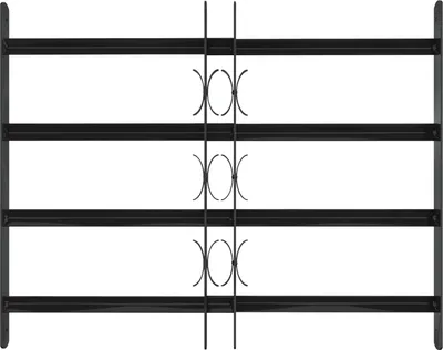 Produktbild von vidaXL Fenstergitter 75,5 x 60 cm Pulverbeschichteter Stahl Schwarz