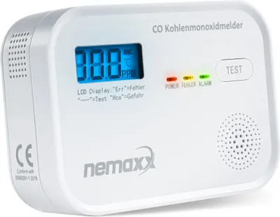 Produktbild von NEMAXX® Kohlenmonoxid Melder mit aukustischem & optischem Alarm – Co Melder Haus & Wohnmobil/Wohnwagen-Carbon Monoxide Detector-Kohlenmonoxidmelder