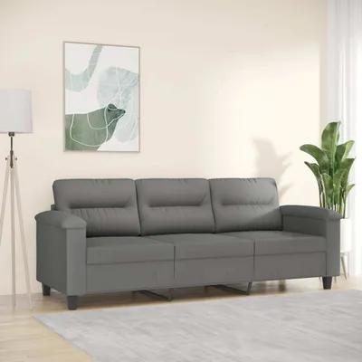 Immagine prodotto di divano 3 posti grigio scuro 180 cm in tessuto microfibra
