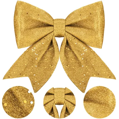 Immagine prodotto di Fiocco natalizio con paillettes 30x27,5 cm dorato, decorazione natalizia