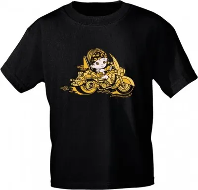 Produktbild von Kinder T-Shirt mit Aufdruck - Bikerin - 06901 - schwarz - Gr. 86-164 Größe - 98/104