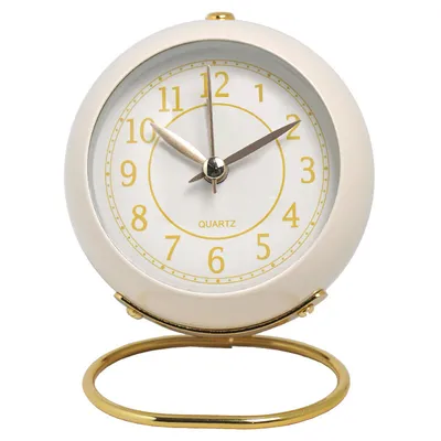 Produktbild von Nachtlicht,kein Tickgeräusch, analoge Uhr für Schlafzimmer, Wohnzimmer, Küche, Schrank, Schreibtisch, Regal, Büro, Retro-Dekor,（Weiß）