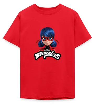 Produktbild von Spreadshirt Miraculous Ladybug Mit Logo Teenager T-Shirt, 134/146 (9-11 Jahre), Rot