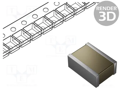 Produktbild von 1x Kondensator: Keramik 630VDC 100nF 5% SMD 1825 C1825X104JBGACAUTO Kondensato