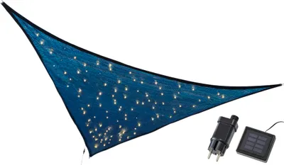 Produktbild von Sonnensegel mit LED Beleuchtung, rechteckig, 3,25 x 3,25 x 3m, 110er warm-weiße Solar bzw. Netzstecker Lichterkette, wetterfester Sonnenschutz