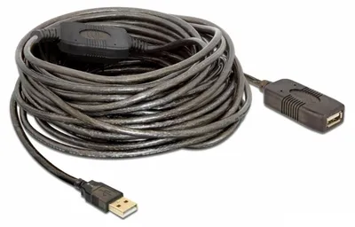 Produktbild von DeLOCK 15m USB 2.0, 15 m, Männlich/Weiblich, Schwarz