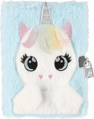 Image de Journal en peluche avec fermeture A5/64k Licorne STARPAK