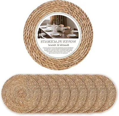 Obrázek produktu pro Sada podložek pod talíře Rotan – 30 cm – ručně tkané – červené – balení po 10 kusech – ochrana stolu
