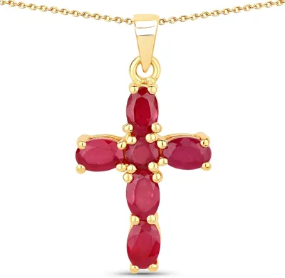 Produktbild von Rafaela Donata Kette Kreuz Sterling Silber Rubin (glasgefüllt) 70110165