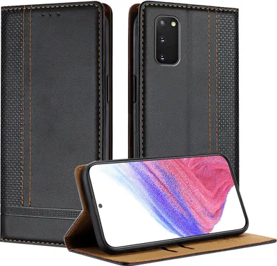 Image de Etui pour Samsung Galaxy S20 en cuir avec fonction stand noir