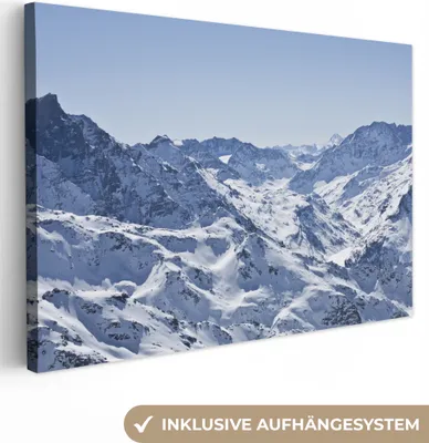 Produktbild von OneMillionCanvasses® - Leinwandbilder - 150x100 cm, Alpen - Berg - Schnee, Wandbilder Kunstdruck Wanddekoration