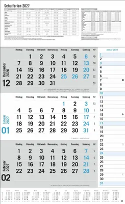 Produktbild von 3-Monats-Planer Klappfälzel 2027