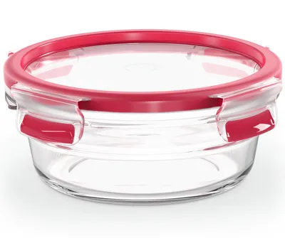 Obrázek produktu pro EMSA Clip & Close GLAS Fresh Storage Box, skladovací nádoba, dóza, průhledná / červená, 0,6 l, N10403