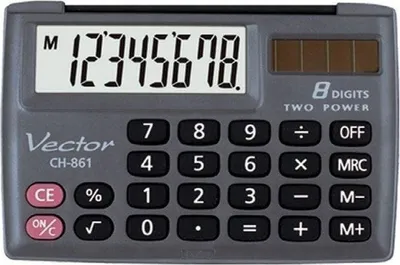 Imagen del producto de Calculadora Vector KAV CH-861. 8 dígitos. 87 x 58 mm. Color negro.