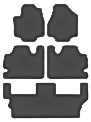 Zdjęcie produktu dla Dywaniki samochodowe welurowe do: Chrysler Pacifica II (2017-, hybryda 7 os) grafitowe, podgumowane