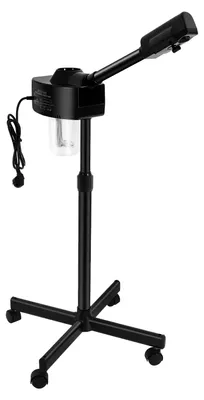 Produktbild von Gesichtsdampfer - 360° Profi Gesichtssauna - 680 ml Wassertank - Heißer Dampf - Multifunktion mit Kräuterschale - Drehbare Düse - Schwarz