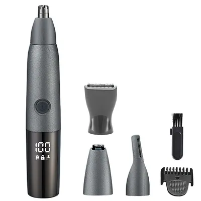 Produktbild von Nasenhaartrimmer, 4 in 1 Nasenhaar-/Bart-/Augenbrauentrimmer, Nasenhaartrimmer für Männer und Frauen, mit LED-Anzeige, Für Nase, Ohren, Augenbrauen