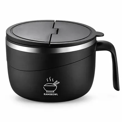 Immagine prodotto di Contenitore termico isolato per pasti caldi – RAMIBOWL, colore nero, Immagine generata dall'IA