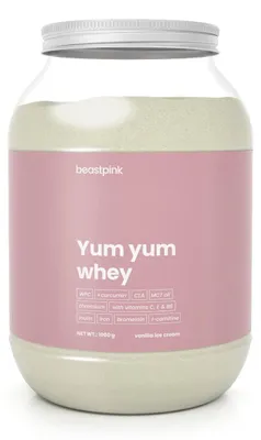 Produktbild von GymBeam - Yum Yum Whey - BeastPink, 1000 g, Vanilleeis