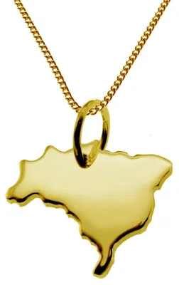 Produktbild von 50cm Halskette + Brasilien Anhänger in 585 Gelbgold
