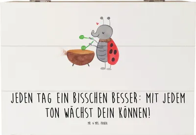 Produktbild von Mr. & Mrs. Panda Holzbox Ein neues Musikinstrument lernen 22 x 15 cm - Weiß - Geschenk, Unterstützung, musikalische Träume, holzschachtel, Trost, Vertrauem, Geschenkbox