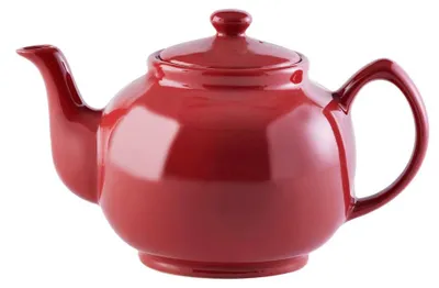 Teekanne aus Steingut, rot, 10 Tassen, 1500 ml