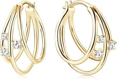 Produktbild von ROUGEMONT Diamant Moissanit Creolen 925 Silber Gold mit Zertifikat Ohrringe Damen