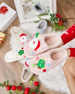 Produktbild von Royalfashion Weihnachtspantoffeln für Damen in rosa Fertemse, Größe 40