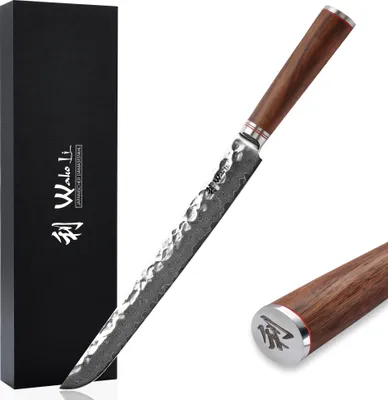 Produktbild von Wakoli Nussbaum Damast Fleischmesser I 27,5 cm Klinge I Nussbaumholzgriff