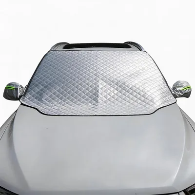 Produktbild von Auto Sonnenschutz & Eisschutz Frontscheibe, 4-lagig, ganzjährig nutzbar, faltbar, magnetisch, schützt vor Schnee, Sonne, UV & Staub