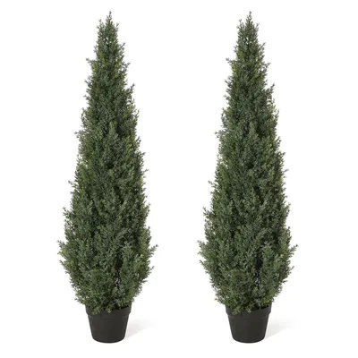 Produktbild von Künstlicher Zypressenbaum 2er Set 4FT (121cm) , UV-beständig, pflegefrei, für Innen- und Außenbereich